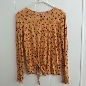 Yellow floral long-sleeve
